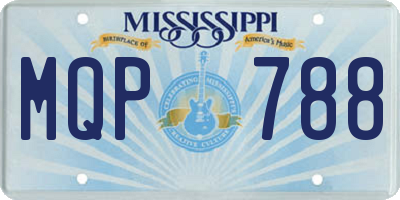 MS license plate MQP788