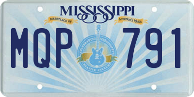 MS license plate MQP791