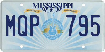 MS license plate MQP795