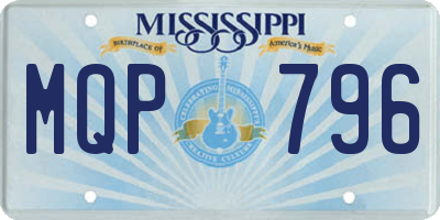 MS license plate MQP796