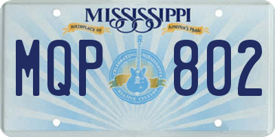 MS license plate MQP802