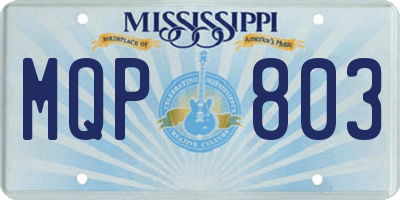 MS license plate MQP803