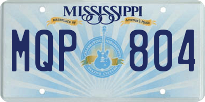 MS license plate MQP804