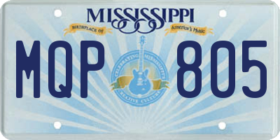 MS license plate MQP805