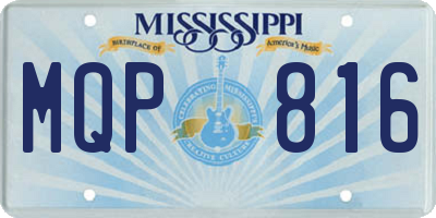 MS license plate MQP816