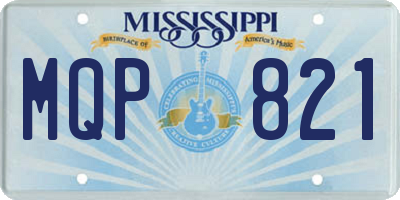 MS license plate MQP821