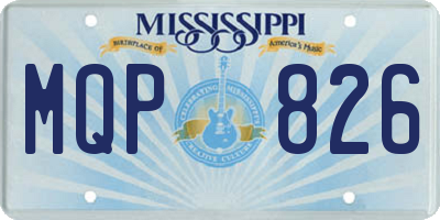 MS license plate MQP826