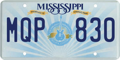 MS license plate MQP830
