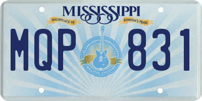 MS license plate MQP831