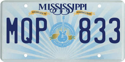 MS license plate MQP833