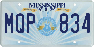 MS license plate MQP834