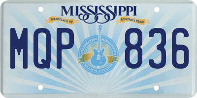 MS license plate MQP836