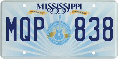MS license plate MQP838