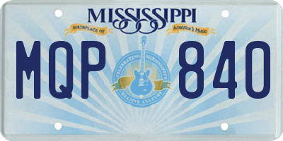 MS license plate MQP840
