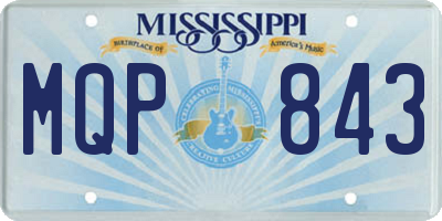 MS license plate MQP843