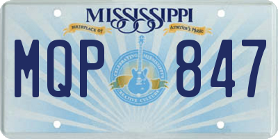 MS license plate MQP847