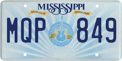 MS license plate MQP849