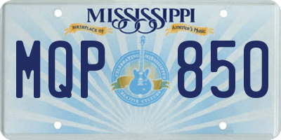 MS license plate MQP850