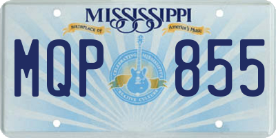 MS license plate MQP855