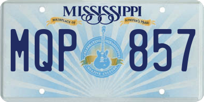 MS license plate MQP857