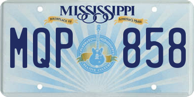 MS license plate MQP858