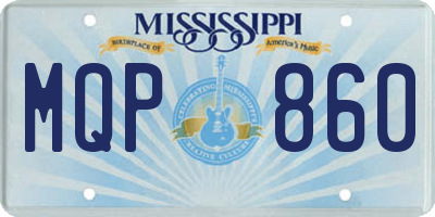 MS license plate MQP860