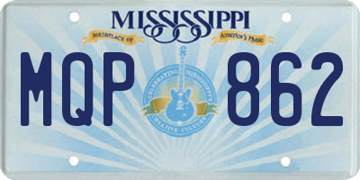 MS license plate MQP862