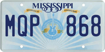 MS license plate MQP868