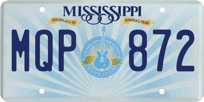 MS license plate MQP872