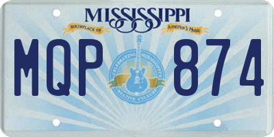 MS license plate MQP874
