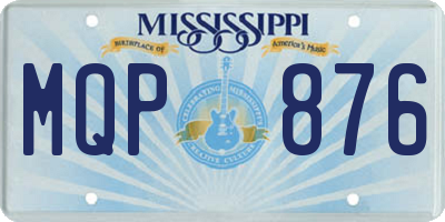 MS license plate MQP876