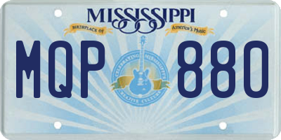 MS license plate MQP880