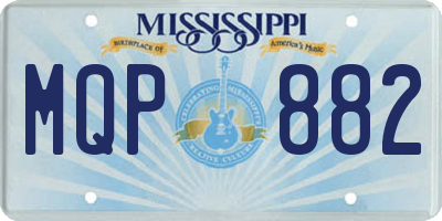 MS license plate MQP882