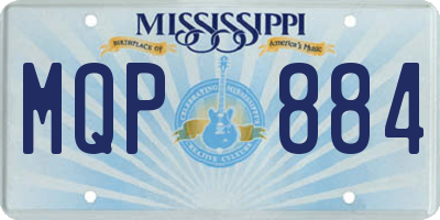 MS license plate MQP884
