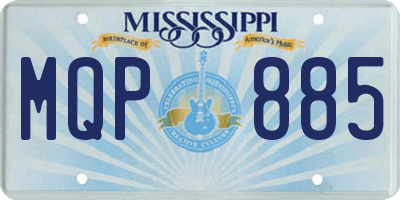 MS license plate MQP885