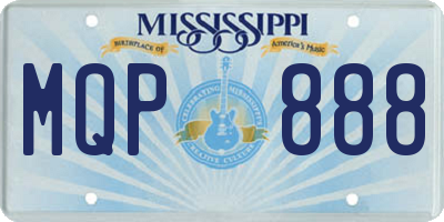 MS license plate MQP888