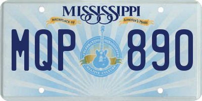 MS license plate MQP890