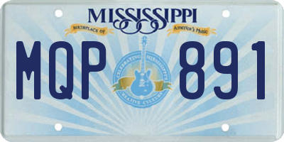MS license plate MQP891