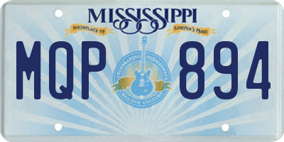 MS license plate MQP894
