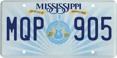 MS license plate MQP905