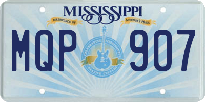 MS license plate MQP907