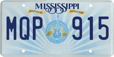 MS license plate MQP915