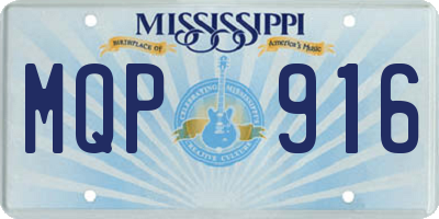 MS license plate MQP916