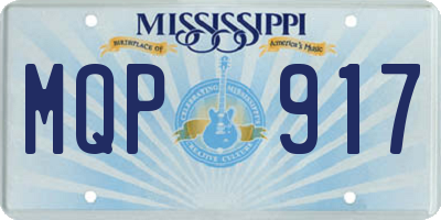 MS license plate MQP917