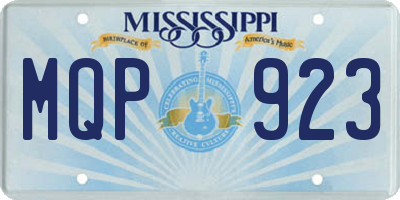 MS license plate MQP923