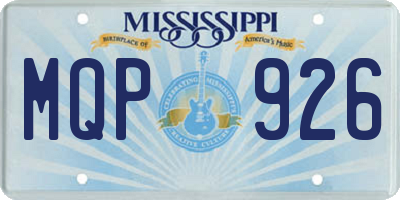 MS license plate MQP926