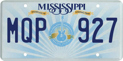 MS license plate MQP927
