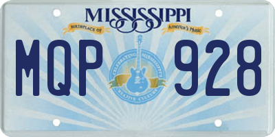 MS license plate MQP928