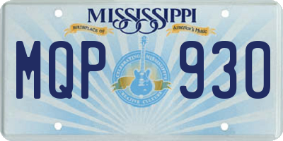 MS license plate MQP930