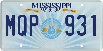 MS license plate MQP931
